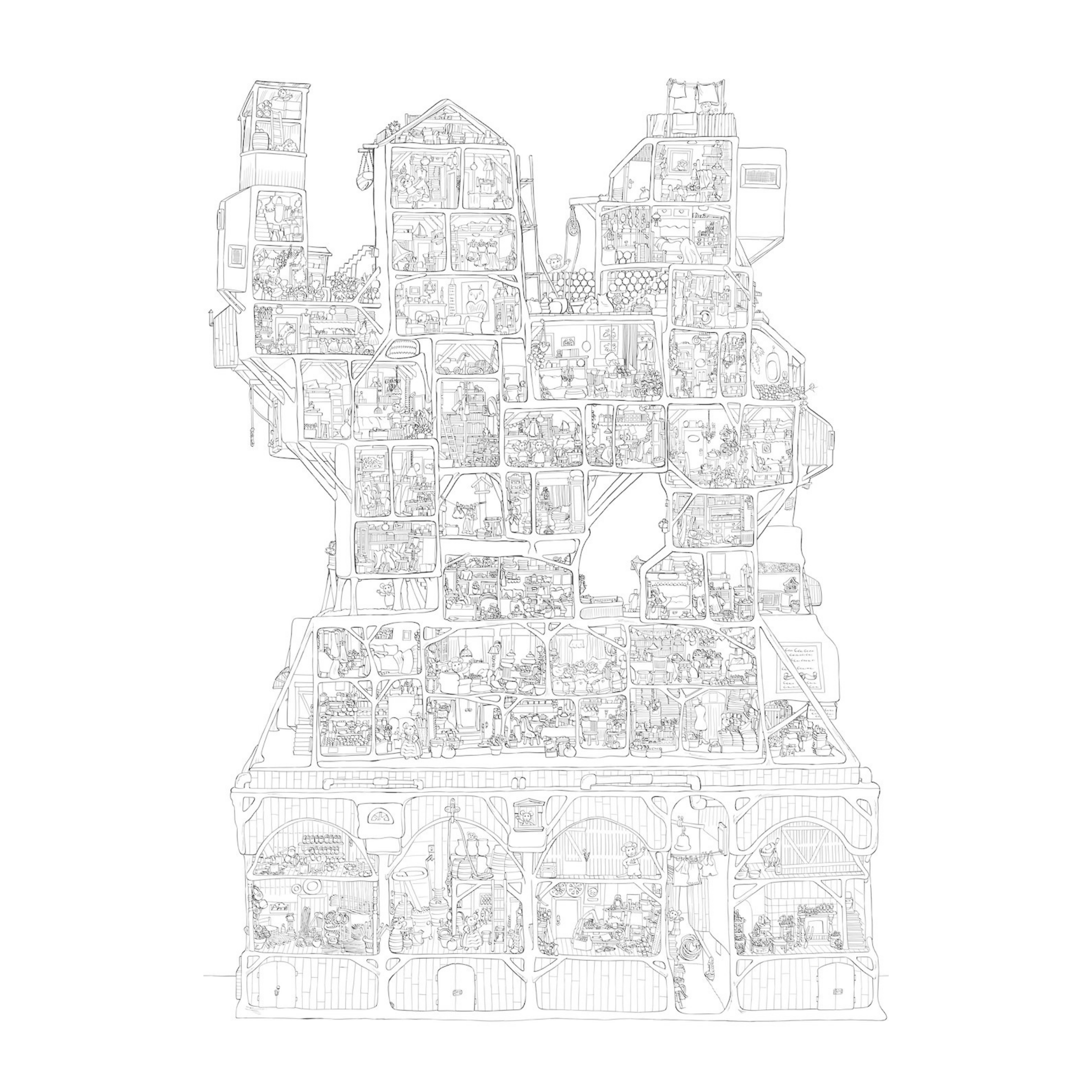 Mouse Mansion Coloring Poster