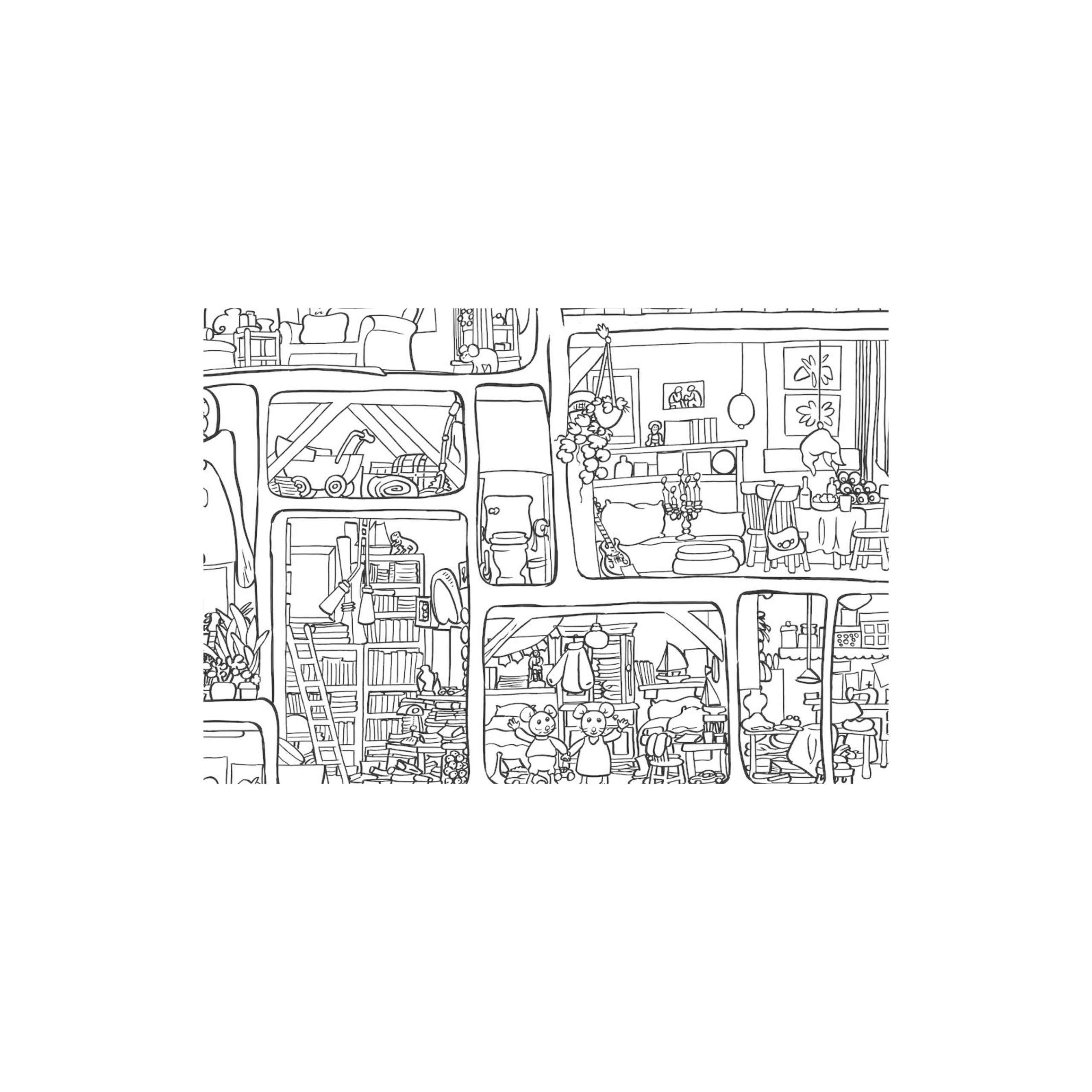 Mouse Mansion Coloring Poster